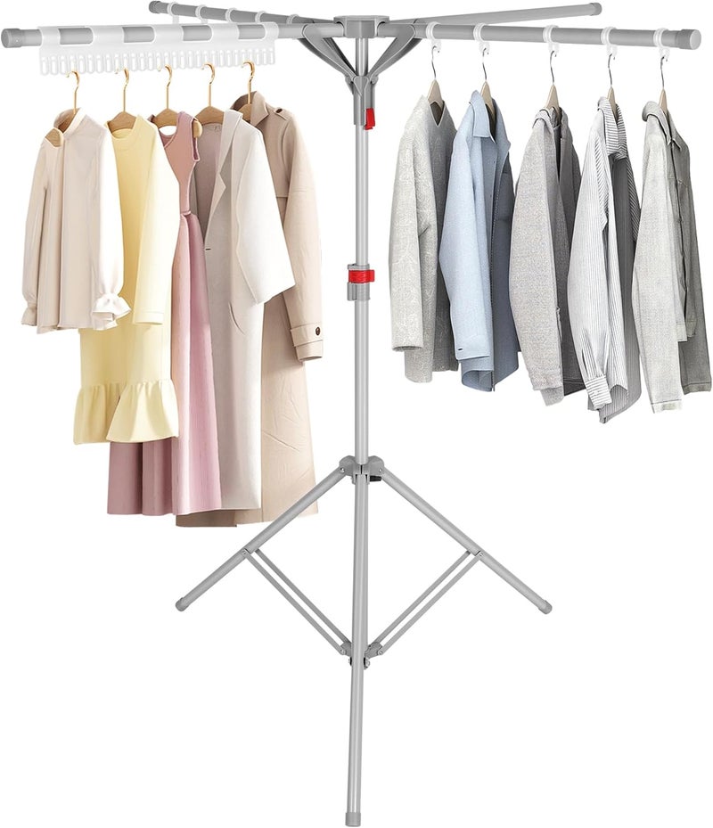 Drtenvd Tripod Clothes Drying Rack, Foldable Portable Drying Rack Clothing Height Adjustable, 2025 Upgraded Collapsible Standing Drying Rack for Indoor/Outdoor Clothes Towel Drying - Image 1